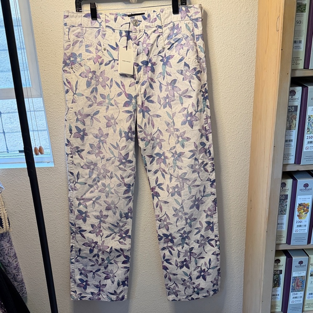 Isabel Marant floral jeans, and WBT, 100% stiff cotton EU size 42